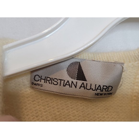 Vintage Sweater Christian Aujard Pastel Abstract Pullover Small Shoulder Pads - Picture 6 of 9